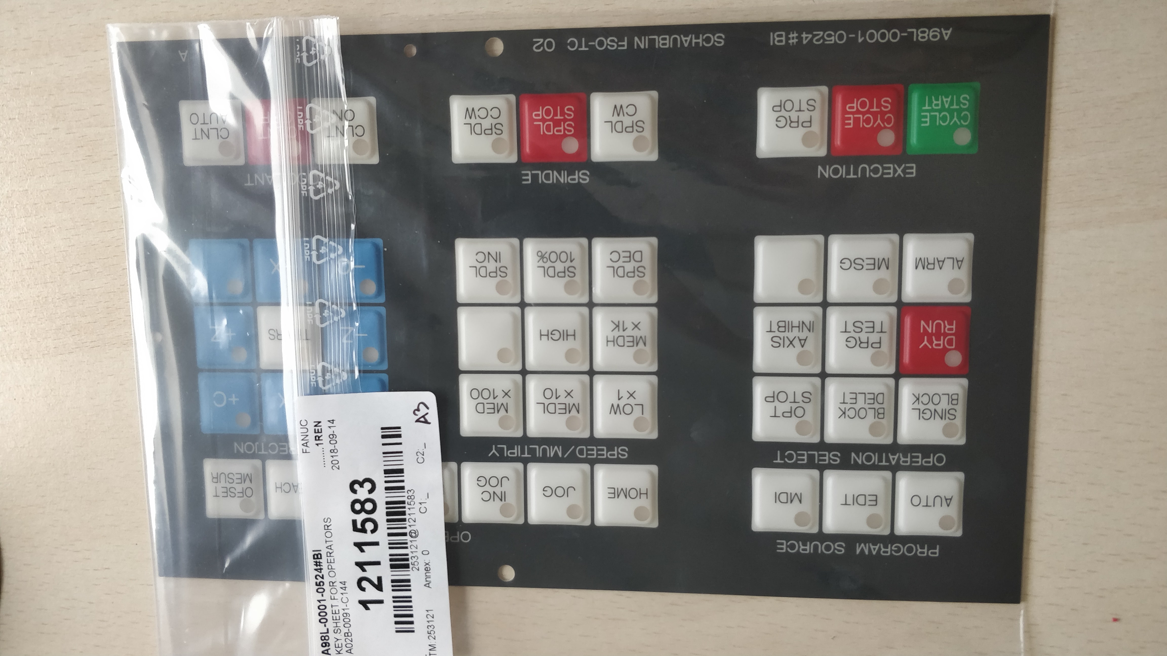 Fanuc Membrane 46 touches NEUF A98L-0001-0524 B1 NEUF